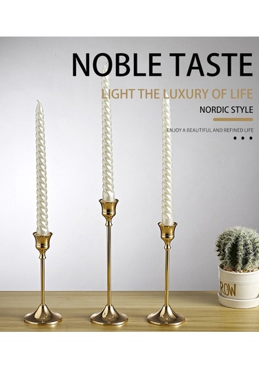 Geeroyoo Büyük Boy 24cm Avrupa Stili Bakır Kaplama Demir Mumluk, Romantik Vuruşlar İçin Ev Dekorasyonu Ve Dünyalar Arası Senaryolar