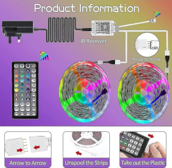 30m Led Işık Bluetooth Rgb Işık Led Işık Şeridi - Perfet Diğer