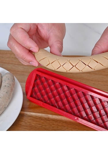 Sosisli Sandviç Jambon Ve Yumurta Kesici Barbekü Kesim Kırmızı