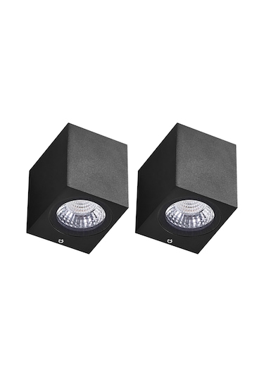 Beliani Siyah 2 Li Led Dış Mekan Duvar Lambası Seti, Modern Tasarım Ve Ip54 Korumalı Lambader Diğer