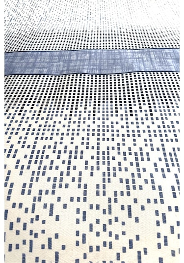 Alla Turca Çift Kişilik Modern Mozaik Desenli Pike İndigo 200x240 Cm %100 Pamuk Mavi