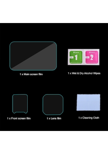 For Insta360 Ace Pro 2 Puluz 3 İn 1 Rear & Front Screen And Lens Tempered Glass Film Transparent