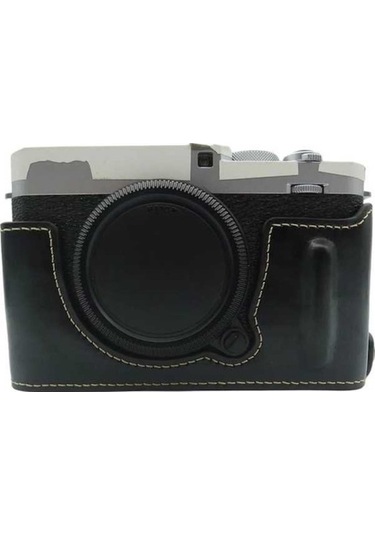 Pazly Fujifilm X-e4 İçin Siyah Pu Deri Alt Kasa, Pil Açma Tasarımlı Yarım Kapak