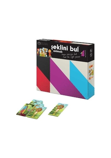 Şeklini Bul Animals Zeka ve Akıl Oyunu 3+ Yaş 4 Oyuncu