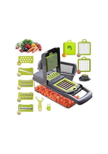 Maoyaya Alrens Sebze Kesici, Paslanmaz Çelik, 12'lü Çok Açık Yeşil Açık Yeşil