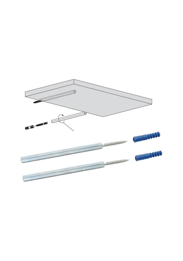 Metal Gizli Raf Tutucu Dekoratif Duvar Bağlantısı 1çift -14cm Gri