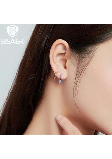 Novahub Altın Bısaer 925 Ayar Gümüş Hipoalerjenik Küpe, Renkli Kübik Zirkonya Kadın Kulak Tokaları - Bayanlar İçin Mükemmel Hediye Altın