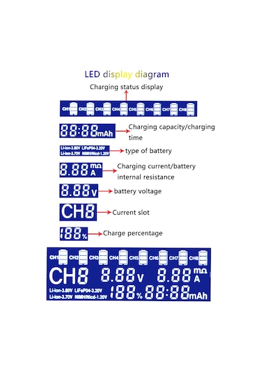 Liitokala Lii-s8 Pil Şarj Cihazı Li-ion 3.7v Nimh 1.2v Li-fepo4 3.2v Imr 3.8v Şarj Cihazı İçin 18650 26650 21700 26700 Aa Aaa