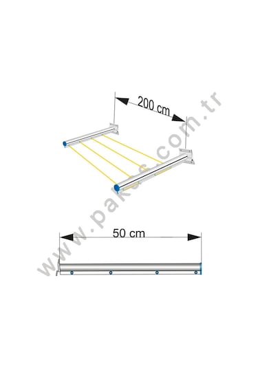 Pakas Balkon Çamaşır Kurutma Askısı Kurutmalık Duvara Monte Gümüş
