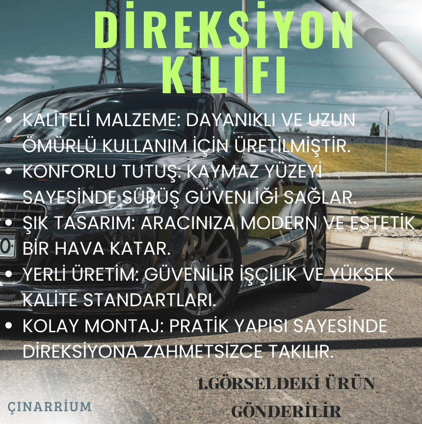 Audi A8 Yerli Üretim Suni Deri Direksiyon Kılıfı, Beyaz Şeritli Spor Dikiş Çok Renkli