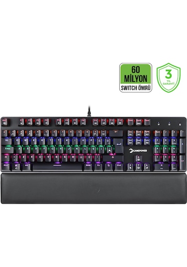 Gamepower Ogre Rainbow 60M Red Switch Türkçe Q Mekanik Gaming Klavye