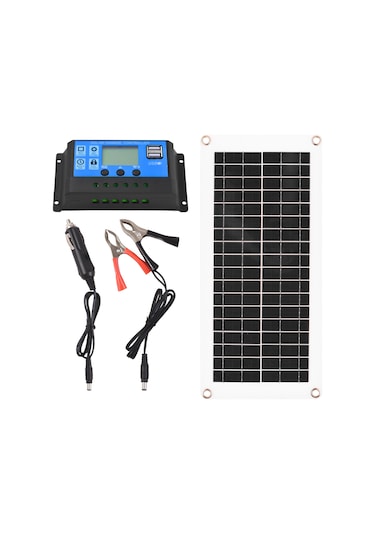 Symbee 20w 12v Polikristal Güneş Paneli Seti - 300w 60a Şarj Kontrol Cihazlı, Su Geçirmez Karavan/rv İçin