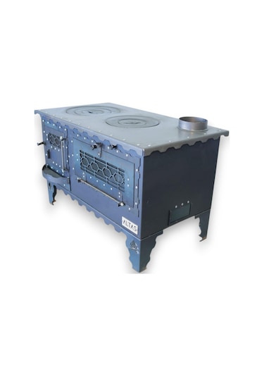 Altaş Camlı Altaş Kuzine Soba 4 Mm Çok Amaçlı Bahçe Tipi Kuzine Soba Özel El Yapımı Soba