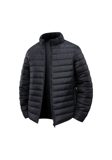 Erkekler İçin Sonbahar Ve Kış Aylarında Giyilebilecek Bol Kesimli, Hafif Pamuklu Dolgulu Ceket. Sarı