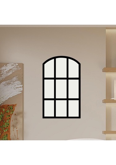 Pazly Taklit Suntek Siyah Kemerli Izgara Duvar Bölmesi Aynası Ayna Us Siyah