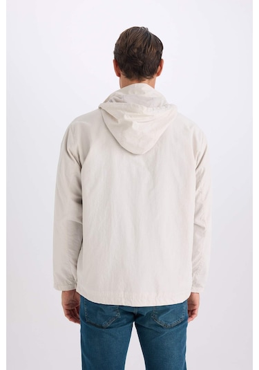 DeFacto Regular Fit Kapüşonlu Fermuarlı Cepli Mevsimlik Baharlık Yağmurluk D6305AX25SPBG802