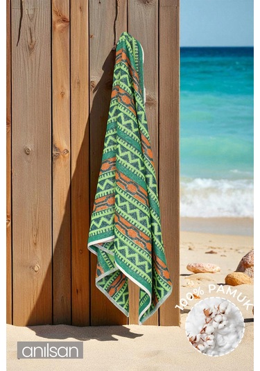 Sahara Plaj Havlusu %100 Pamuk 70x140 Yeşil