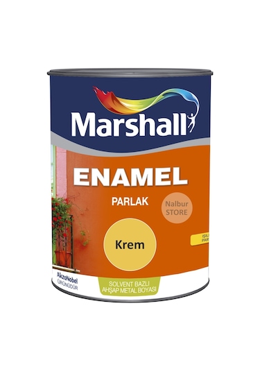 Marshall Enamel(Dekoratif) Parlak Yağlı Boya Krem 0.75Lt=1Kg-Ahşa