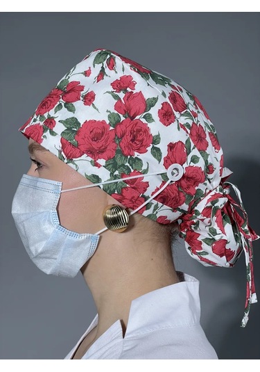 Geminiko Çok Kullanımlık Desenli Pamuklu Hemşire Şapkası 428857767