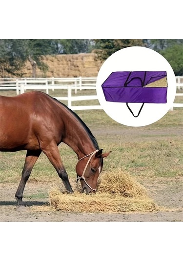 Elmpaly 1 Adet Büyük Kapasiteli Çuval Yemlik Ot Besleyici Koyun Keçi İnek Sığır 45 23 14 İnch Mor