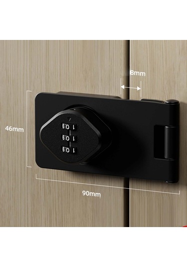 Homyl Dolap Kapı Kilidi Vidalı Çekmece Ahır Siyah-3,5-inç