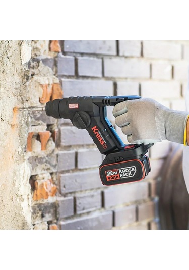 Kress KUC50.2 20V/4.0Ah. Li-İon Çift Akülü Kömürsüz 1.7j Profesyonel Sds-Plus Pnömatik Şarjlı Matkap + 10 MM Mandren