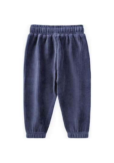 Cigit Fitilli Kadife Jogger Pantolon 1-10 Yaş Lacivert Lacivert