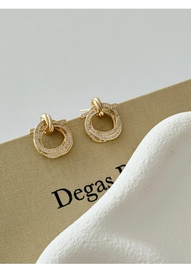 Özel Tasarım Zirkon Halka Küpe Altın