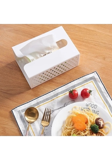 Ulzyvf Yapışkanlı Raf Organizatörü - Peçete Tutucu, Mutfak Düzenleyici, Mavi Depolama Kutusu Mavi