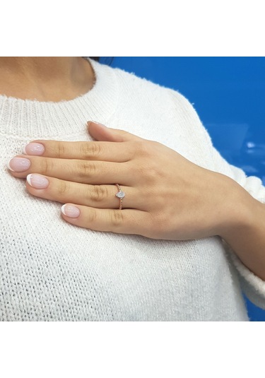 Lova Pırlanta Taşlı Damla Yüzük - 1010286