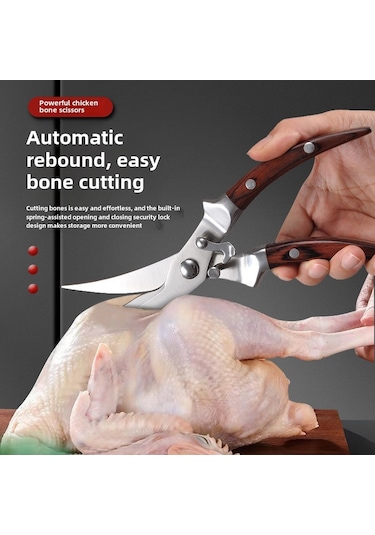 Mufunye Alman Paslanmaz Çelik Ev Çocuğu Yemeği Sert Kemik Kırıcı Mutfak Makası Standart Siyah Plastik Saplı Renkli Kutulu Diğer