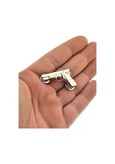 14 Lü Tabanca Rozet Nikel Beyaz