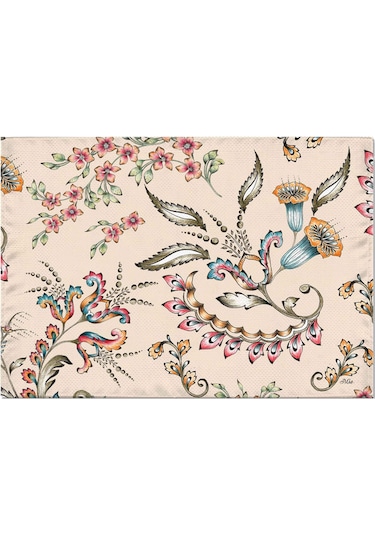 The Mia Flower- 2 Amerikan Servis 6 Lı  Set - 50 x 35 Cm Çok Renkli