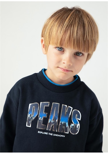 Mayoral Erkek Çocuk Baskılı Sweat Blue Black 4456 Siyah