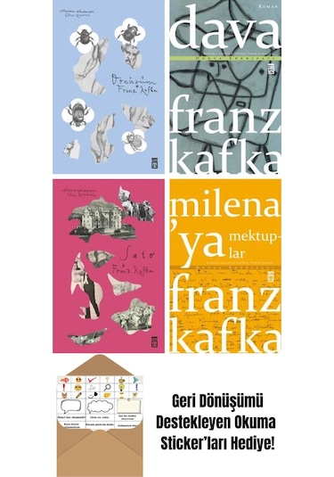 Franz Kafka 4 Kitap Seti + Okuma Sticker'ları