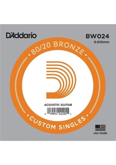 Daddario Bw024 80/20 Bronze .024 - Akustik Gitar Tek Tel