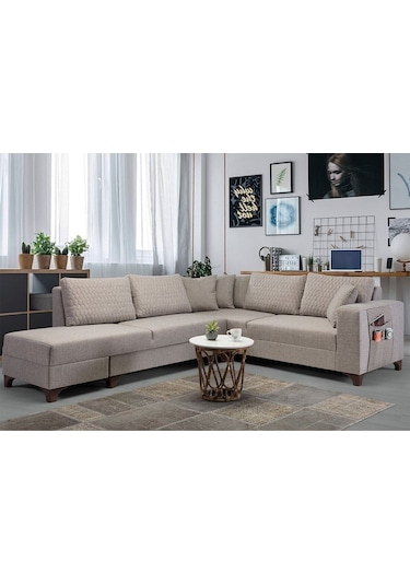 Loft Köşe Koltuk Takımı Krem Krem