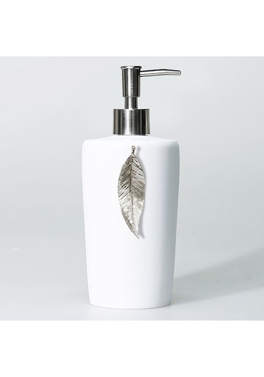 Leaf Banyo Seti Beyaz Gümüş Beyaz - Gümüş