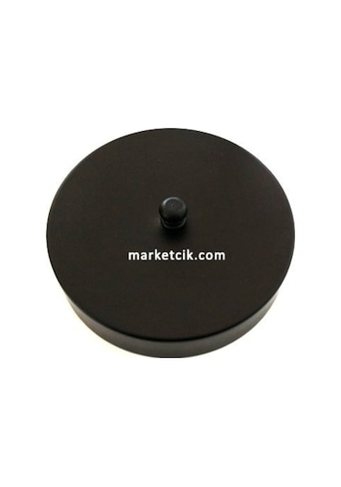 Marketcik Avize, Abajur Için Yuvarlak Siyah Metal Rozans 25Cm