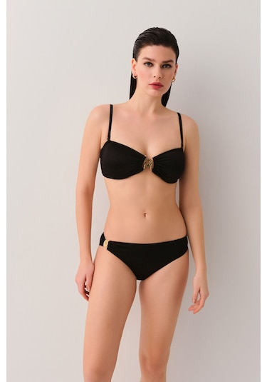 Suwen Noir W Aksesuarlı Detaylı Bikini Alt Sb25690012012 Siyah
