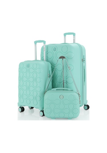 Mçs Polipropilen 3lü Valiz Seti Büyük & Kabin & Makyaj V376 S23sy1000053-set 00190 Mint Yeşili
