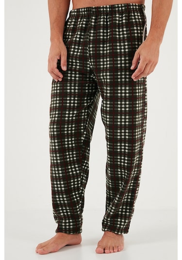 Buratti Regular Fit Bisiklet Yaka Kışlık Yumuşak Dokulu Polar Erkek Pijama Takımı 6096100 Haki