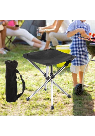 Homyl Kamp Taburesi Küçük Katlanır Sandalye Hafif Seyahat L Siyah Çok Renkli