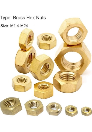 1-100 Adet Prinç Tam Altıgen Somunlar Cıvata Ve Vidalar İçin M1.4-m24 M20