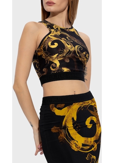 Versace Jeans Couture Bayan Top 76ham227 Js292 G89 Siyah-gold Siyah - Altın