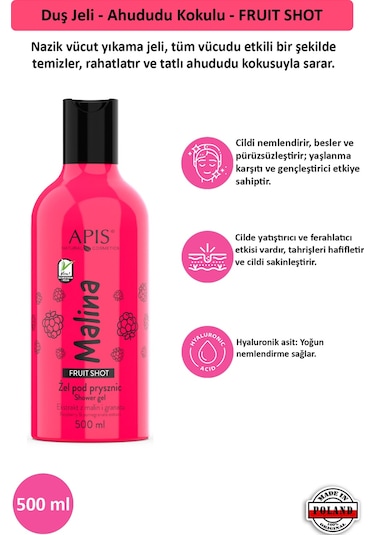 Apis Natural Fruit Shot Ahududu Duş Jeli 500 ML
