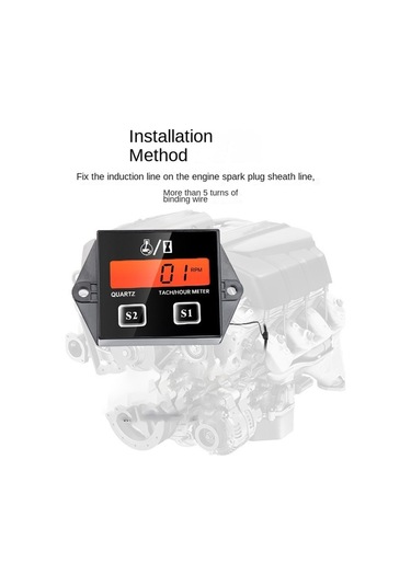 Junzhuodianpu Dijital Motor Devir Saati Ölçer Takometre Göstergesi Motor Rpm Lcd Ekran Araba Motosiklet Strok Motor Tekne Atv Moto