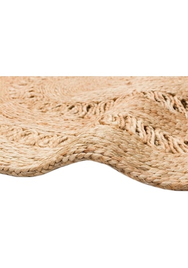 Eko Halı Flatweave Ca-122 Natural Xw Daire Dekoratif Jüt Kilim
