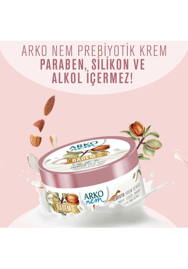 Arko Nem Prebiyotik Krem Serisi Badem Pirinç Yulaf Sütü 3 x 250 ML