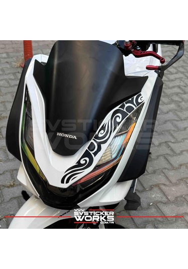 Honda Pcx 2021-2024 Far Üstü Desen Sticker Dekor Etiket Modeli